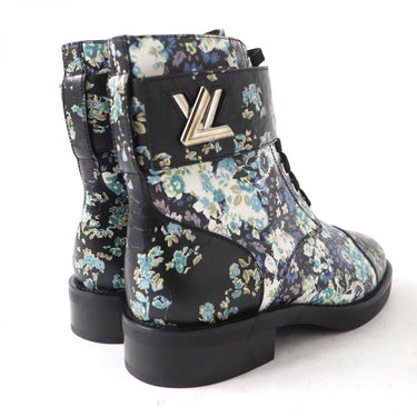 LOUIS VUITTON boots leather Black x multicolor Women 37 Used Authentic